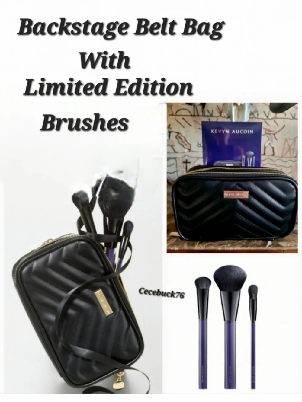🌺Kevyn Aucoin Backstage Belt Bag Cosmetic Bag Makeup Brushes Travel Case